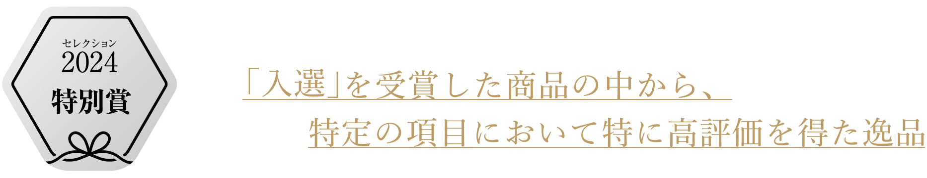 特別賞：「入選」の中で特定の項目において特に高評価を得た逸品