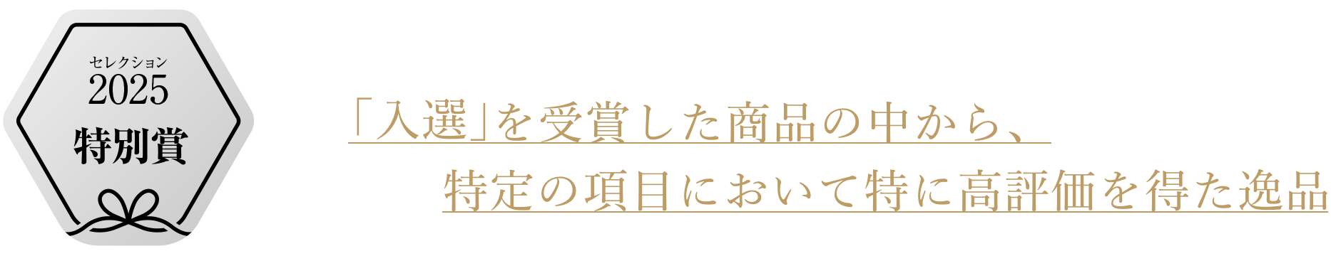 特別賞：「入選」の中で特定の項目において特に高評価を得た逸品